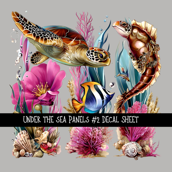 Under the Sea panels UV DTF Decal sheets 8 Designs to choose from