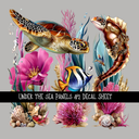 Under the Sea panels UV DTF Decal sheets 8 Designs to choose from