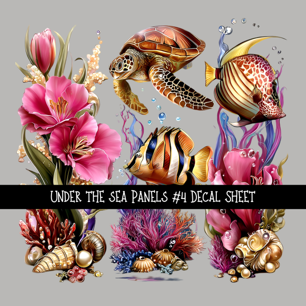 Under the Sea panels UV DTF Decal sheets 8 Designs to choose from
