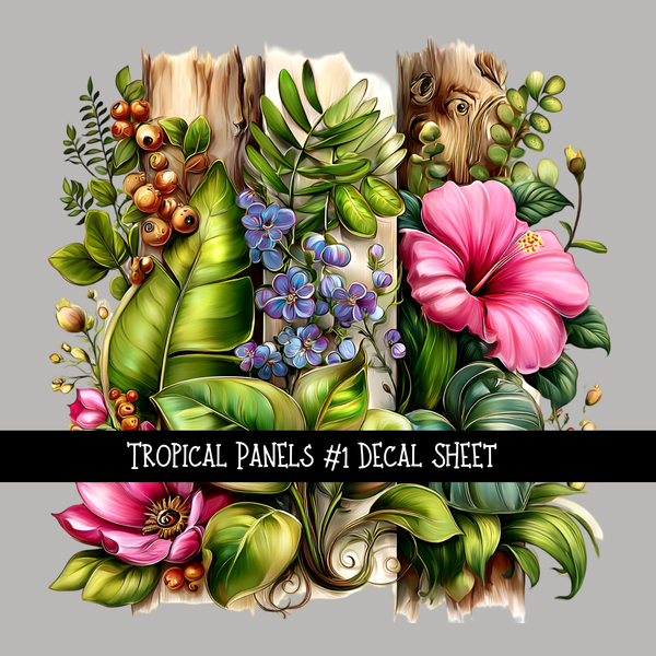 Tropical panels UV DTF Decal sheets 9 Designs to choose from