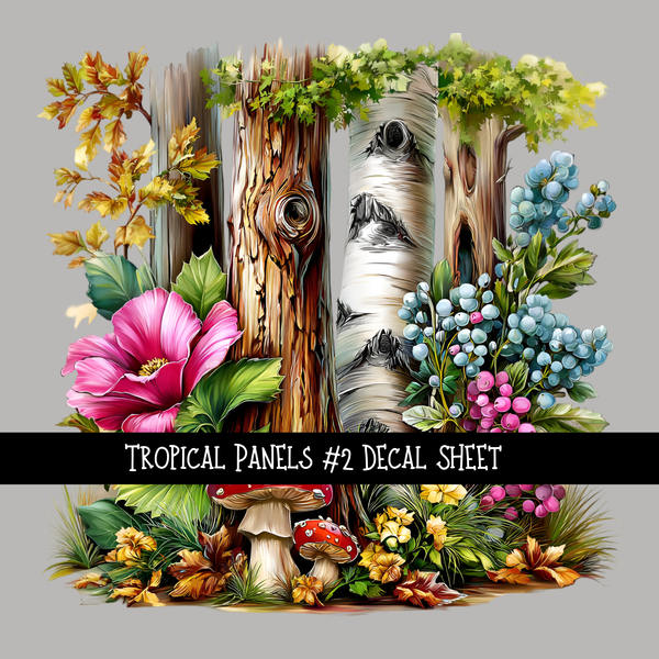Tropical panels UV DTF Decal sheets 9 Designs to choose from