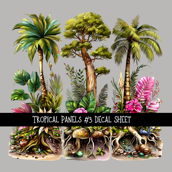 Tropical panels UV DTF Decal sheets 9 Designs to choose from