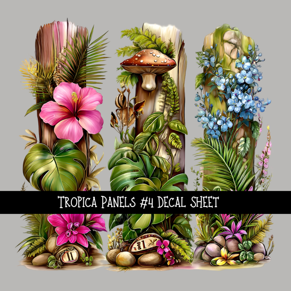 Tropical panels UV DTF Decal sheets 9 Designs to choose from