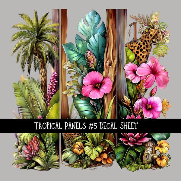 Tropical panels UV DTF Decal sheets 9 Designs to choose from