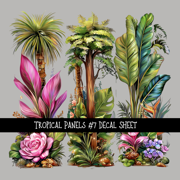 Tropical panels UV DTF Decal sheets 9 Designs to choose from