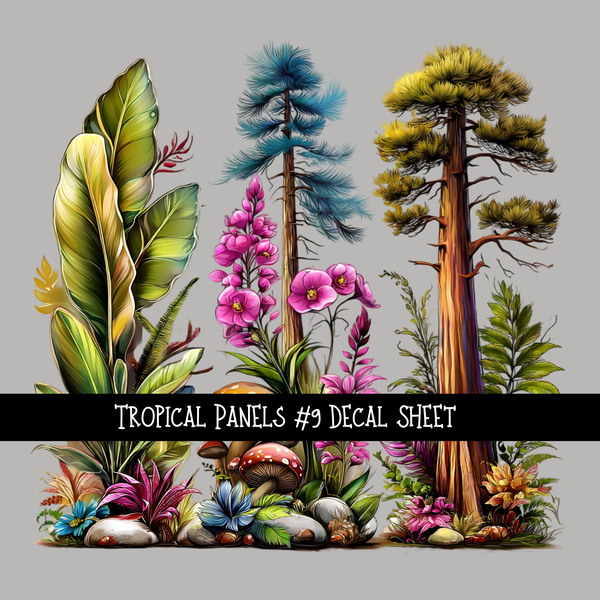 Tropical panels UV DTF Decal sheets 9 Designs to choose from