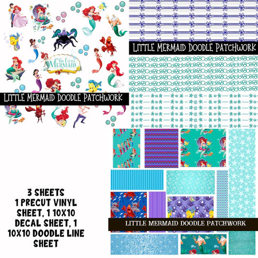 Little Mermaid Doodle Patchwork Set