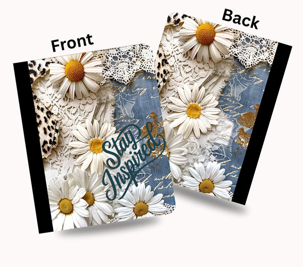 Stay Inspired vinyl composition notebook wrap