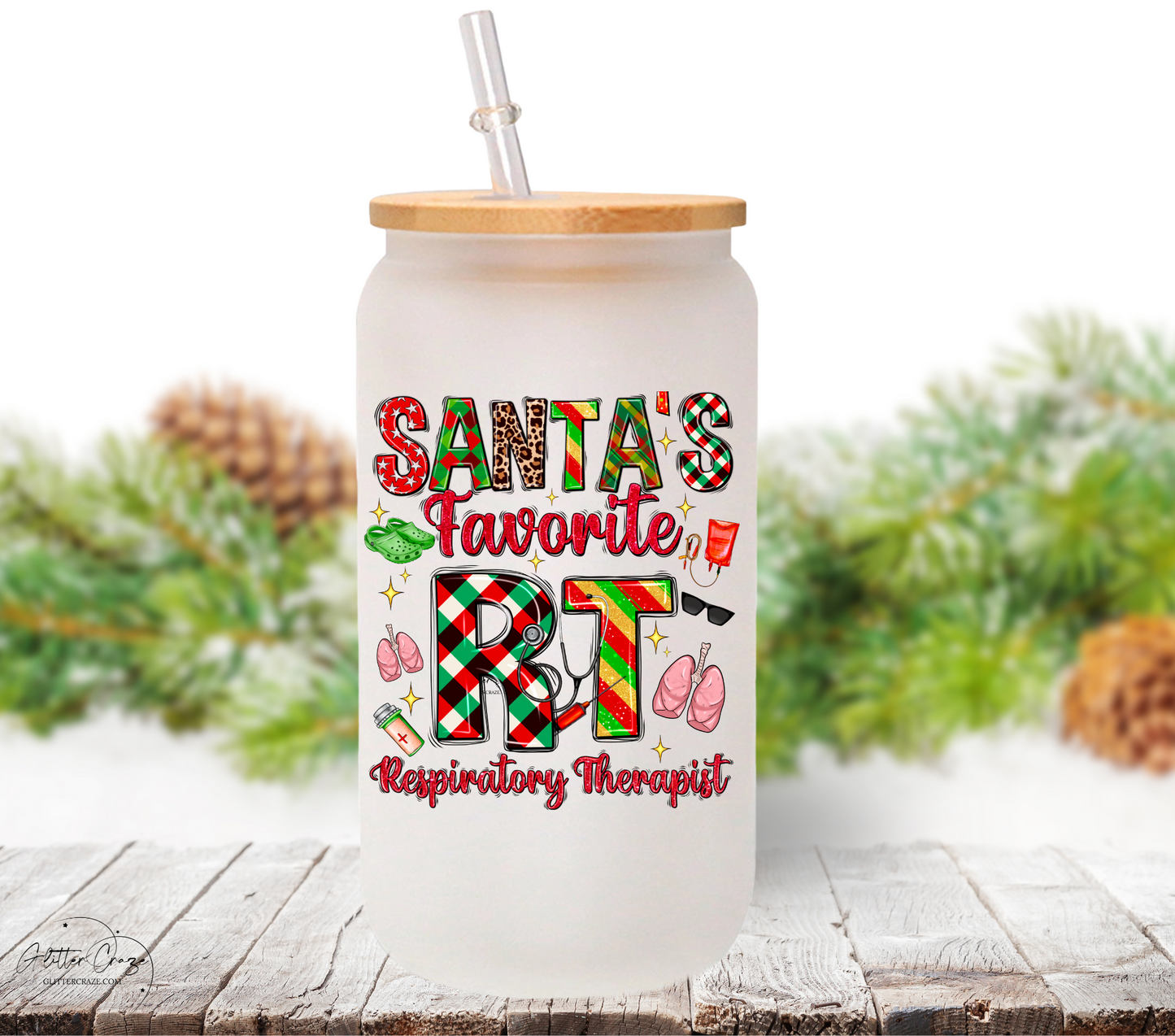 Santas Favorite Respiratory Therapist - UV DTF Decal