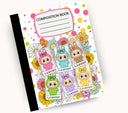 Labubu floral vinyl composition notebook wrap