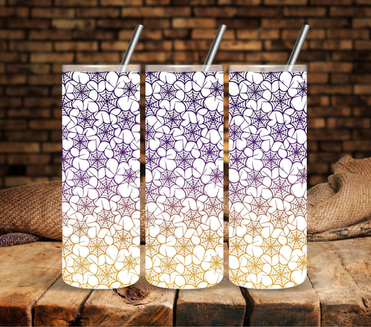 Spiderweb Orange and Purple UV DTF tumbler wraps