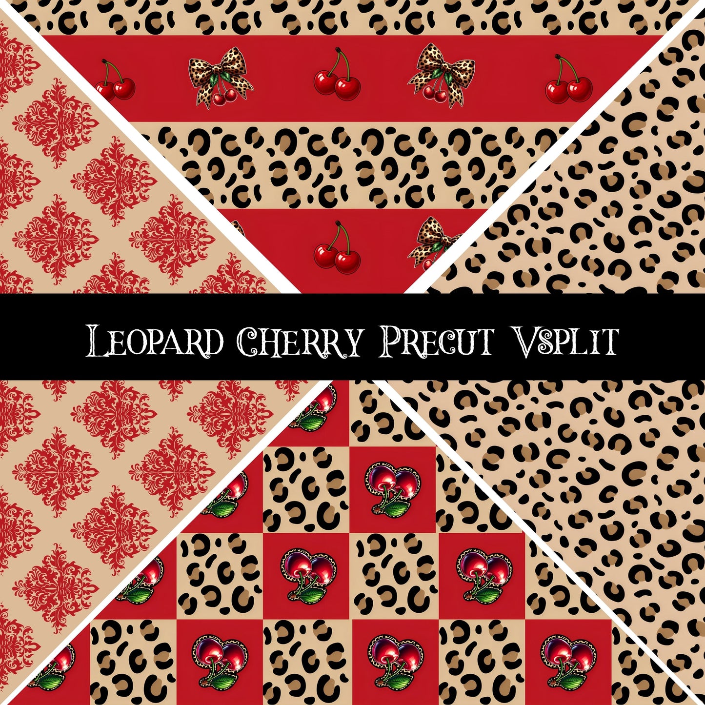 Leopard Cherry precut Vsplits 12x12 vinyl sheet