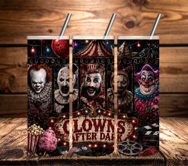 Clowns After dark -vinyl tumbler wraps