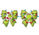 Bottoms up Grinch bow 2 pc set UV DTF Decals