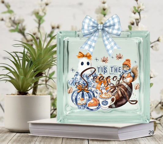 Tis the season- Cottage Hollow Collection Glass Block Decal