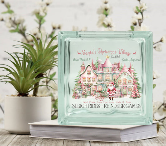 Christmas Village Glass Block Decal 2 sizes available