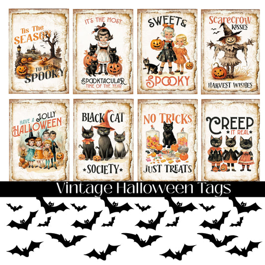 Vintage Halloween Tags UV DTF Decal Sheet