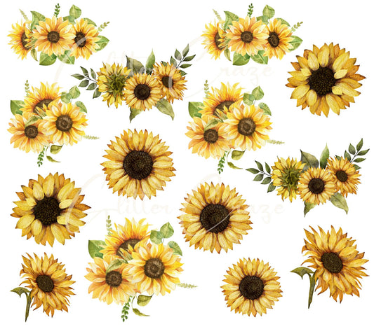 Sunflower - UV DTF Decal sheet - 10x5 inch