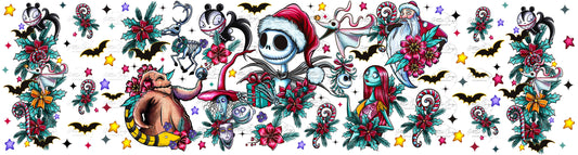 Skellington Christmas - UV DTF Bucket and jar wraps