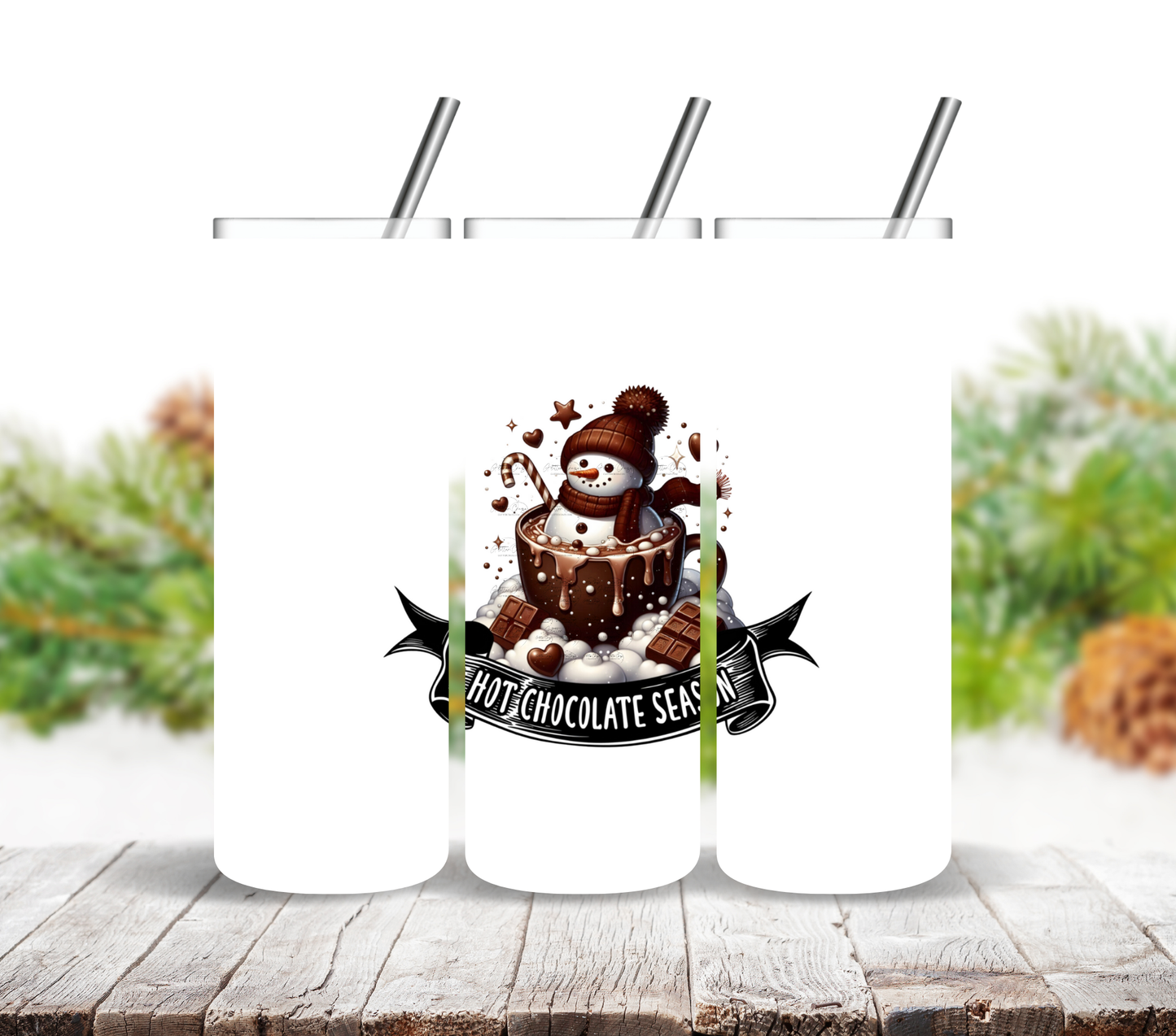 Hot Chocolate Season Snowman - UV DTF Decal