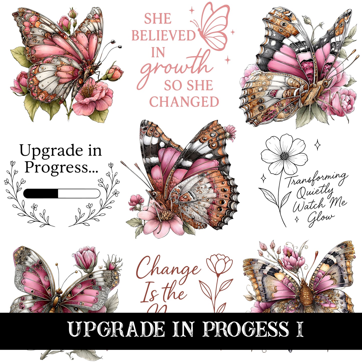 Upgrade in progress UV DTF Decal Sheets 2 design options