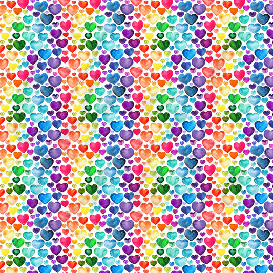 Valentines Rainbow Hearts - Adhesive Vinyl  Sheets