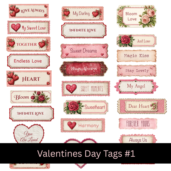 Valentines Tags - Uvdtf Decal sheet (4 options to choose from)