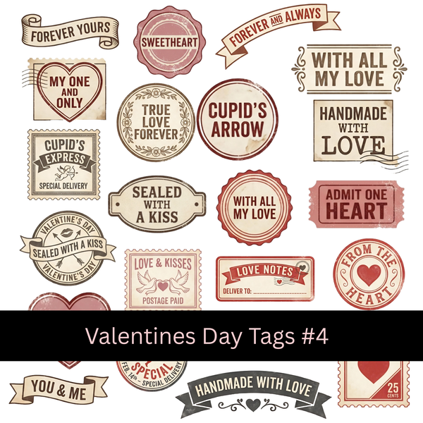 Valentines Tags - Uvdtf Decal sheet (4 options to choose from)