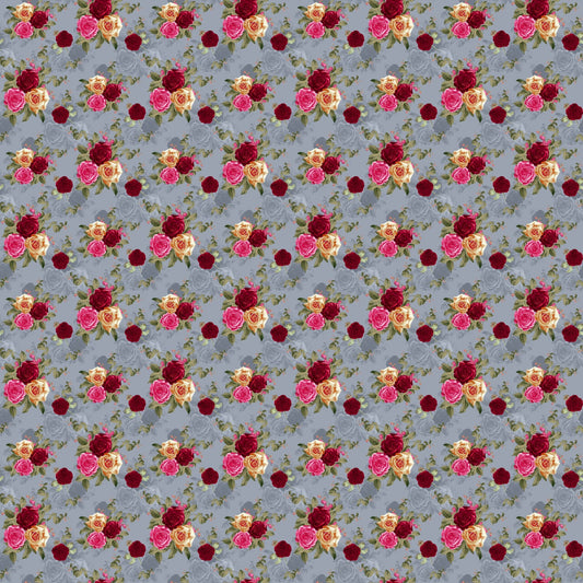 Vibrant Blooms on Gray - Adhesive Vinyl 12x12 Sheet