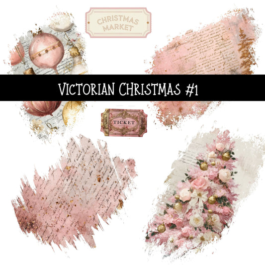 Victorian Christmas Torn Pages UV DTF Decal sheets 9 Designs available