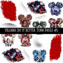 Villains Torn Pages UV DTF Decal sheets 2 designs available