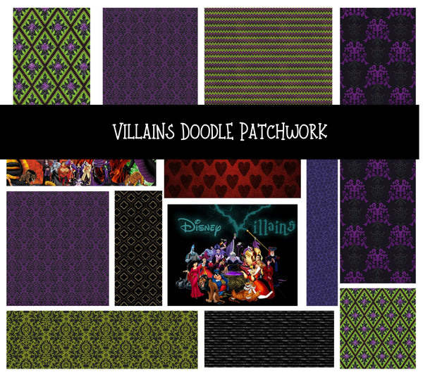 Villains Doodle Patchwork Set