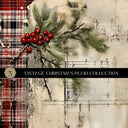 Vintage Christmas Plaid Vinyl collection- 12x12 vinyl sheets-6 designs available