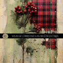 Vintage Christmas Plaid Vinyl collection- 12x12 vinyl sheets-6 designs available