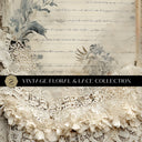 Vintage floral and lace Vinyl collection- 12x12 vinyl sheets-6 designs available