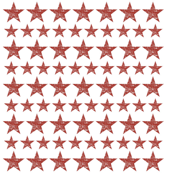 Vintage Stars red UV DTF Decal sheet 10x10 sheet