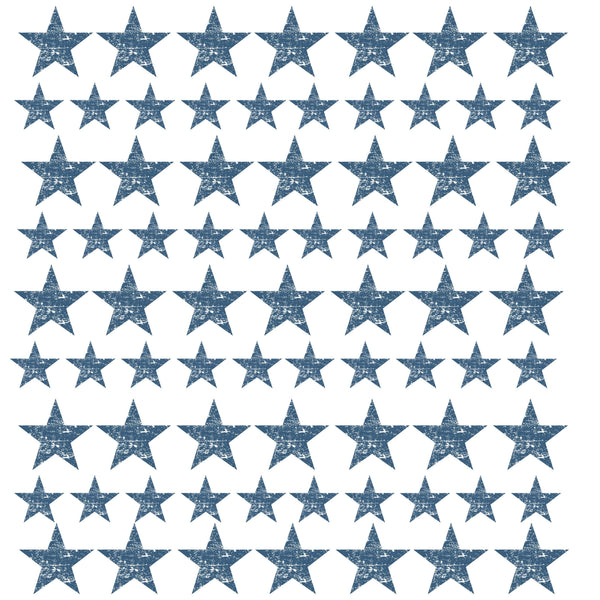 Vintage Stars blue UV DTF Decal sheet 10x10 sheet