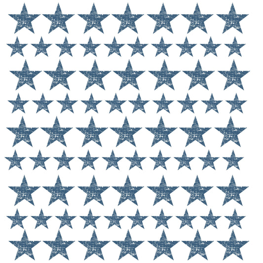 Vintage Stars blue UV DTF Decal sheet 10x10 sheet
