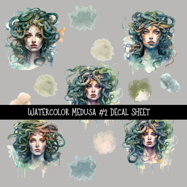 Watercolor Medusa - UV DTF Decal sheets