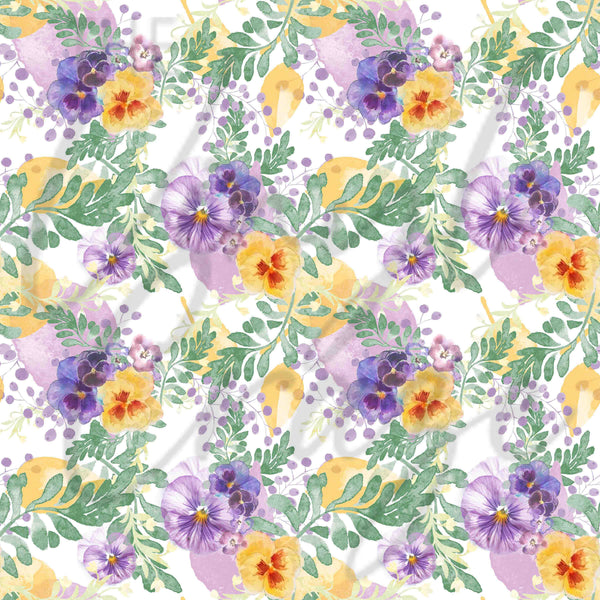Watercolor Pansies - Adhesive Vinyl Sheets