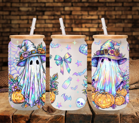 Watercolor Ghosts UV DTF Libbey wrap