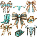 Western Bows UV DTF Decal sheet