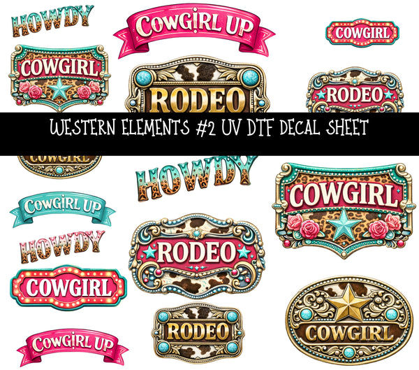 Western Elements UV DTF Decal sheets 11 designs available