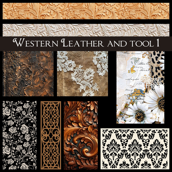 Western Leather and Tool UV DTF Decal Sheets 3 design options