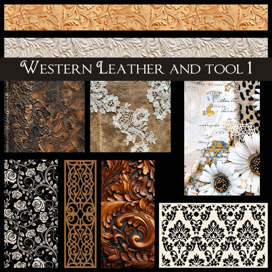 Western Leather and Tool UV DTF Decal Sheets 3 design options