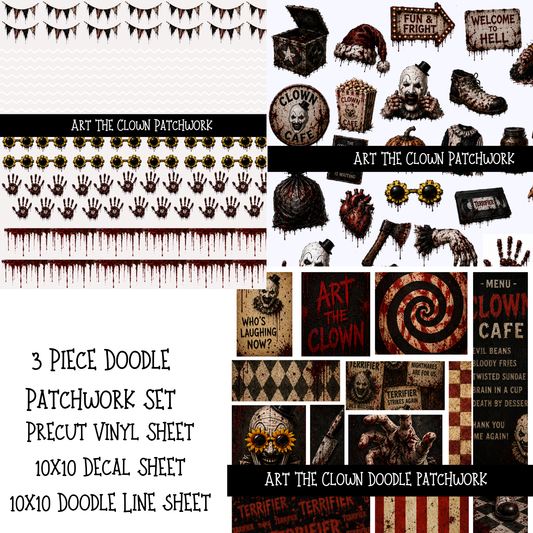 Art the clown Doodle Patchwork Set