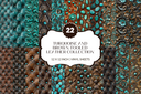 Turquoise and Brown Tooled Leather - Adhesive Vinyl 12x12 Sheets - 22 Design Options