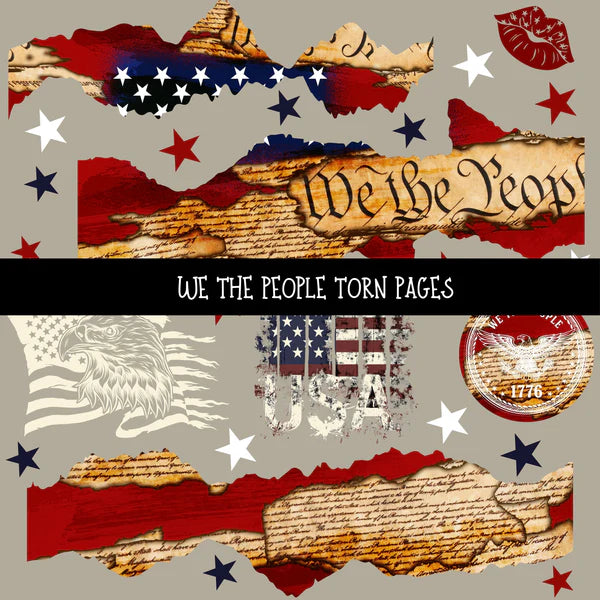 We the People Torn pages UV DTF Decal sheets - UV DTF Decal sheet