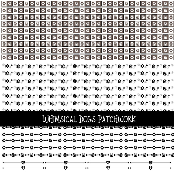 Whimsical Dogs Doodle Patchwork Set