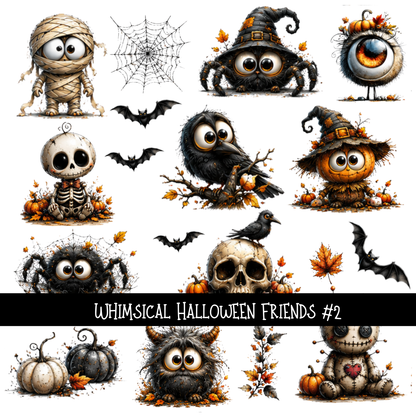 Whimsical Halloween Friends - UV DTF Decal sheets 2 options